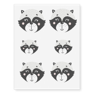Cute Racoon Custom Temporary Tattoos