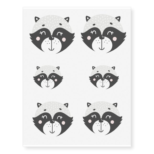 Cute Racoon Custom Temporary Tattoos (Front)