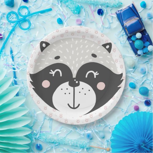 Cute Racoon _ Kids Birthday  Baby Shower  Paper Plates