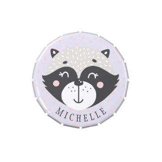 Cute Racoon Kids Birthday Favor Jelly Belly Tin