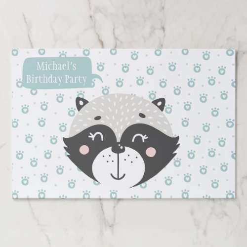 Cute Racoon  Kids Birthday Placemat