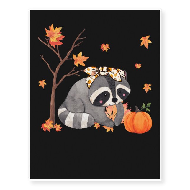 Cute Racoon Lover Temporary Tattoos (Front)