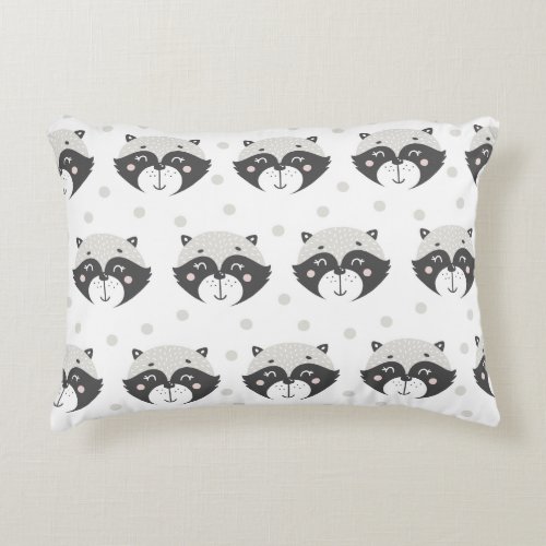 Cute Racoon Pattern Accent Pillow
