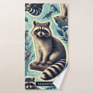 Cute Racoon Pattern Bath Towel