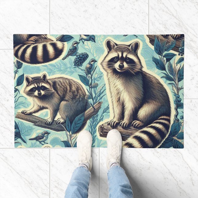 Cute Racoon Pattern Doormat (Indoor)