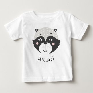 Cute Racoon Personalized Baby 3/4 Sleeve T-Shirt