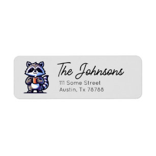 Cute Racoon Return Address Label