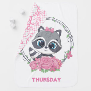 Cute Racoon Thursday Baby Blanket