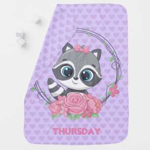 Cute Racoon Thursday Baby Blanket
