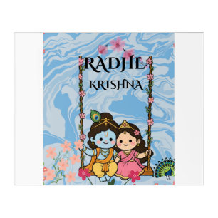 Cute Radha Krishna on Swing Wall Art   Shri Radhe 