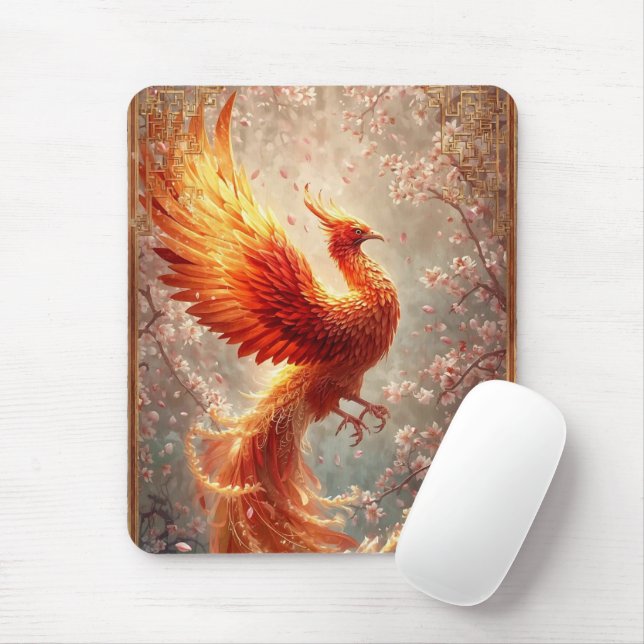 Cute Radiant Phoenix Cherry Blossom  Mouse Pad (With Mouse)