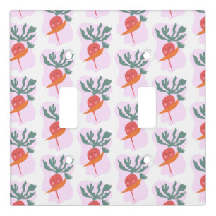 Cute Radish and Carrot Cartoon Pattern Light Switch Cover