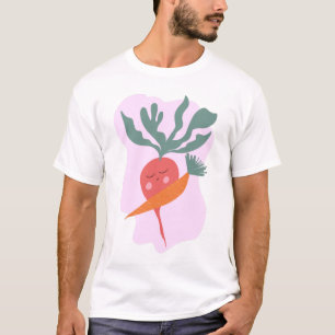 Cute Radish and Carrot Cartoon T-Shirt