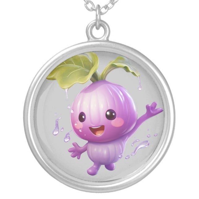  Cute Radish Cartoon Necklace (Front)