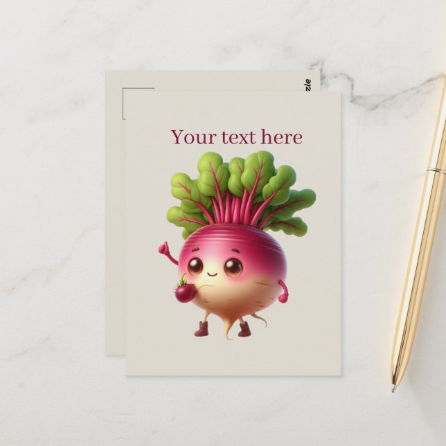 Cute radish lovers add text postcard (Front/Back In Situ)