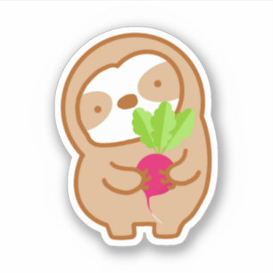 Cute Radish Sloth  Sticker