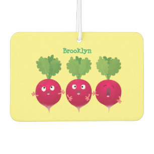 Cute radishes singing trio cartoon vegetables air freshener