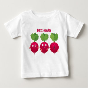 Cute radishes singing trio cartoon vegetables baby T-Shirt