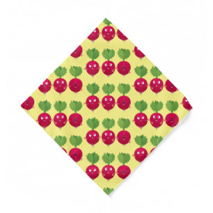 Cute radishes singing trio cartoon vegetables bandana