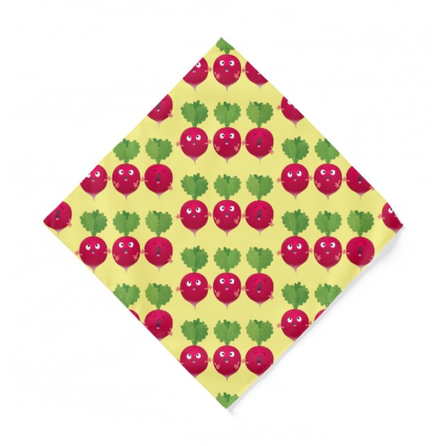 Cute radishes singing trio cartoon vegetables bandana (Front)