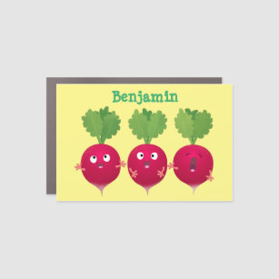 Cute radishes singing trio cartoon vegetables car magnet
