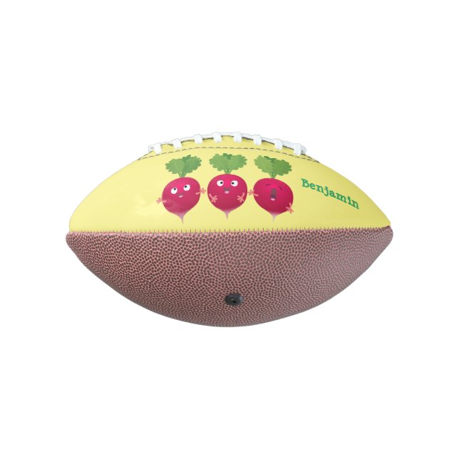 Cute radishes singing trio cartoon vegetables football (Rotated 270)