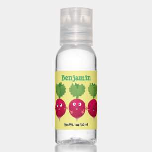 Cute radishes singing trio cartoon vegetables hand sanitizer