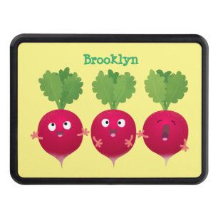 Cute radishes singing trio cartoon vegetables hitch cover