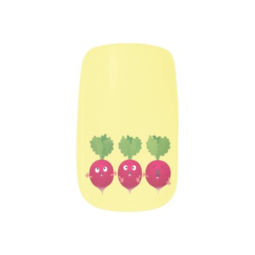 Cute radishes singing trio cartoon vegetables minx nail art