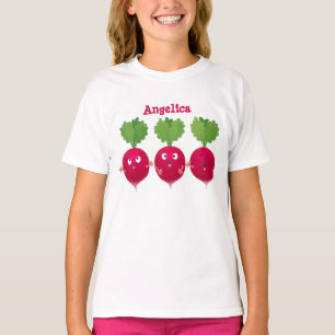 Cute radishes singing trio cartoon vegetables T-Shirt