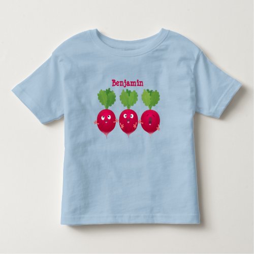 Cute radishes singing trio cartoon vegetables toddler t_shirt