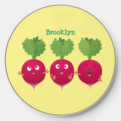 Cute radishes singing trio cartoon vegetables wireless charger 