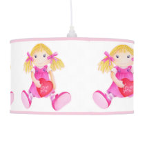 Cute rag doll art patterned kids lamp