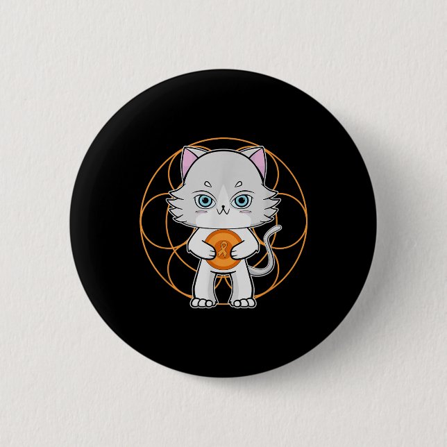 Cute Ragdoll Cat Anime Feline Leukemia Awareness M Button (Front)