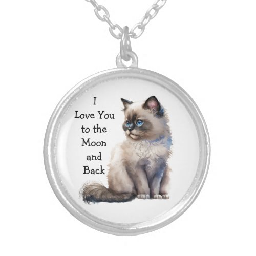 Cute Ragdoll Cat I Love You Necklace