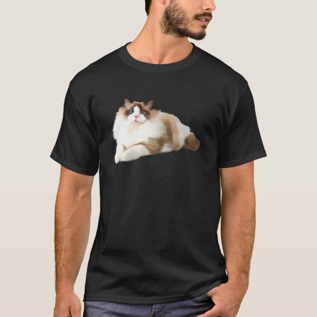 Cute Ragdoll Cat T-Shirt (Front)