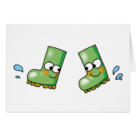 cute rain boots cards (Front Horizontal)