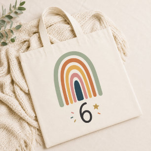 Cute Rainbow 6th Birthday Girl Age 6 Tote Bag