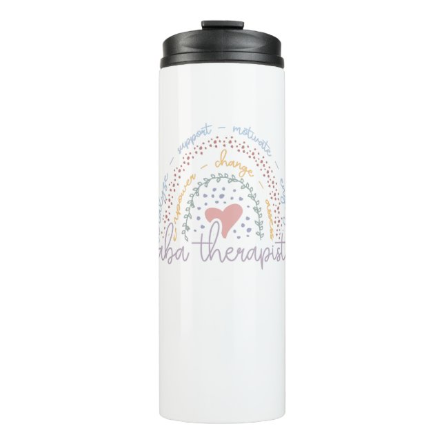 Cute Rainbow ABA Therapist Thermal Tumbler (Front)