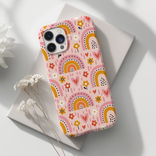 Cute Rainbow and Flowers Colorful  Case_Mate iPhone 14 Pro Max Case