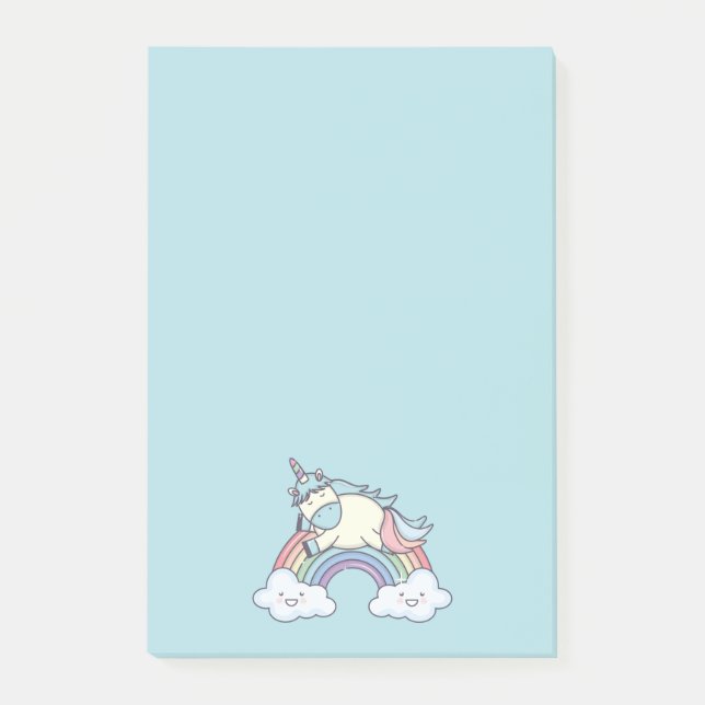 Cute Rainbow and Unicorn Post-it Notes (Front)