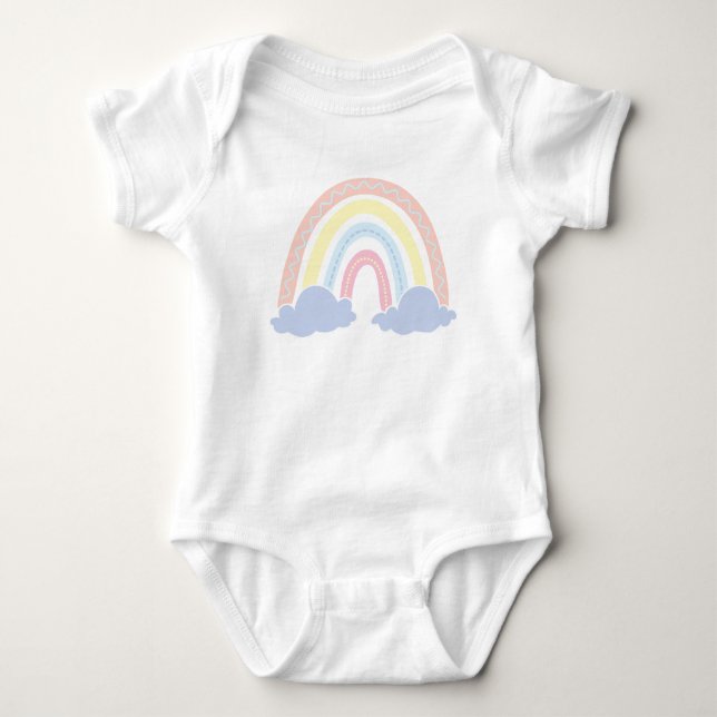 Cute Rainbow Baby Bodysuit  (Front)