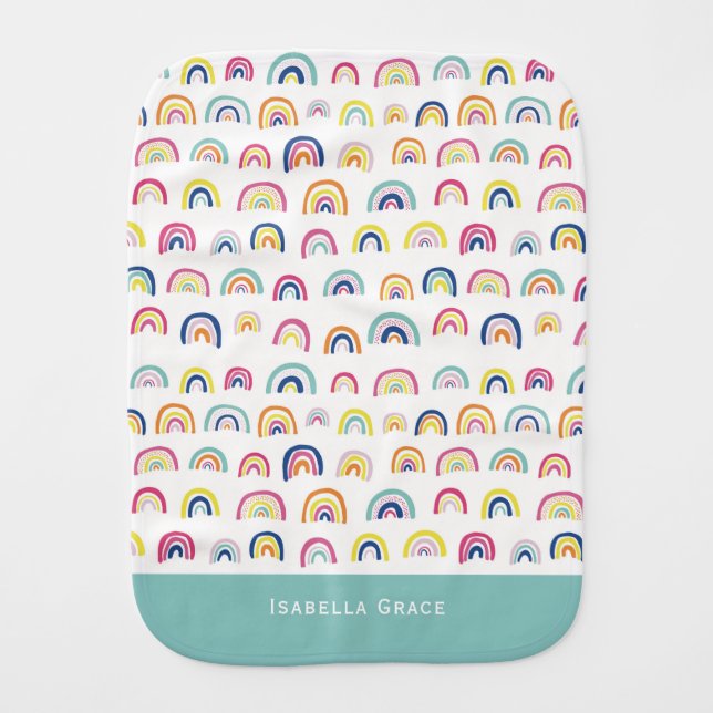 Cute rainbow baby burp cloth (Front)