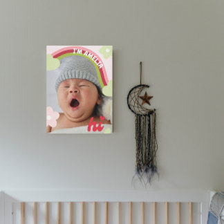 Cute Rainbow Baby Photo Nursery Decor Canvas