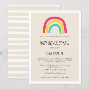 Cute rainbow Baby Shower by mail Invitation