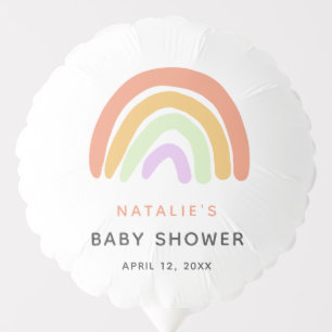 Cute Rainbow Baby Shower Customm Simple Peach Balloon