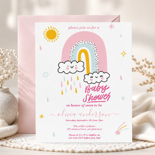 Cute Rainbow Baby Shower Invitation