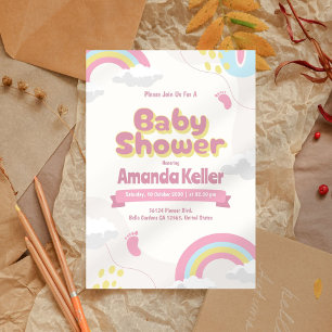 Cute Rainbow Baby Shower Invitation