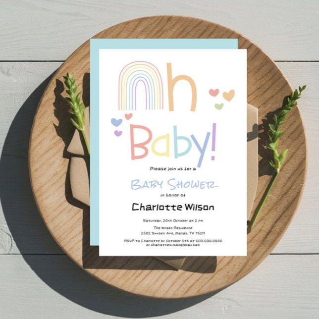 Cute Rainbow Baby Shower Invitation (Creator Uploaded)