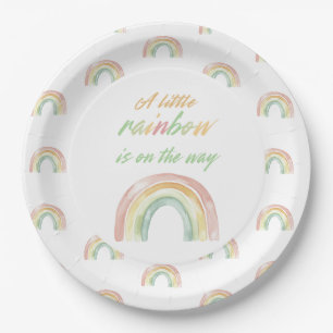 Cute Rainbow Baby Shower Paper Plates